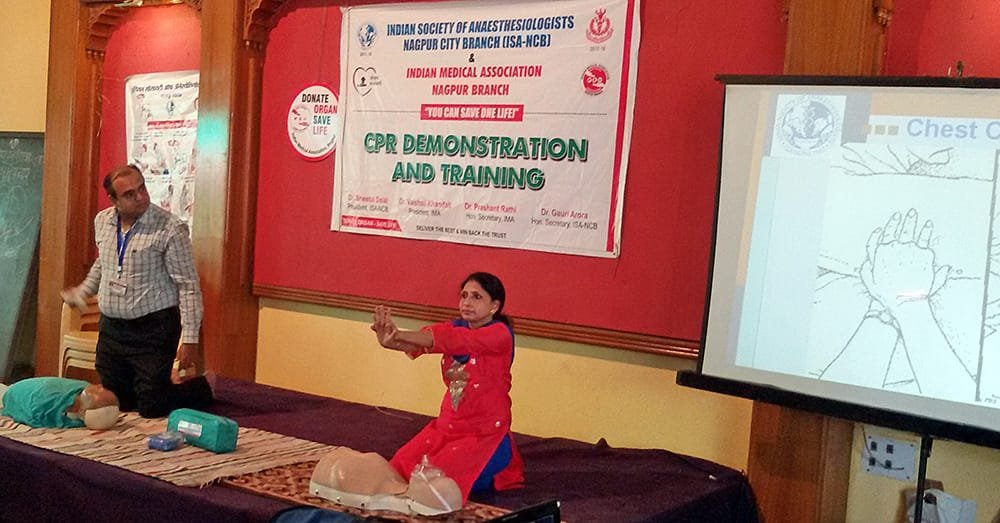 ISA NCB Conducted CPR workshop at RSS headquarter, Nagpur
