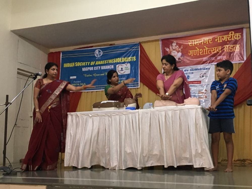 BLS activity during Ganesh festival by ISA NCB at Ramnagar Nagrik Ganesh Mandal