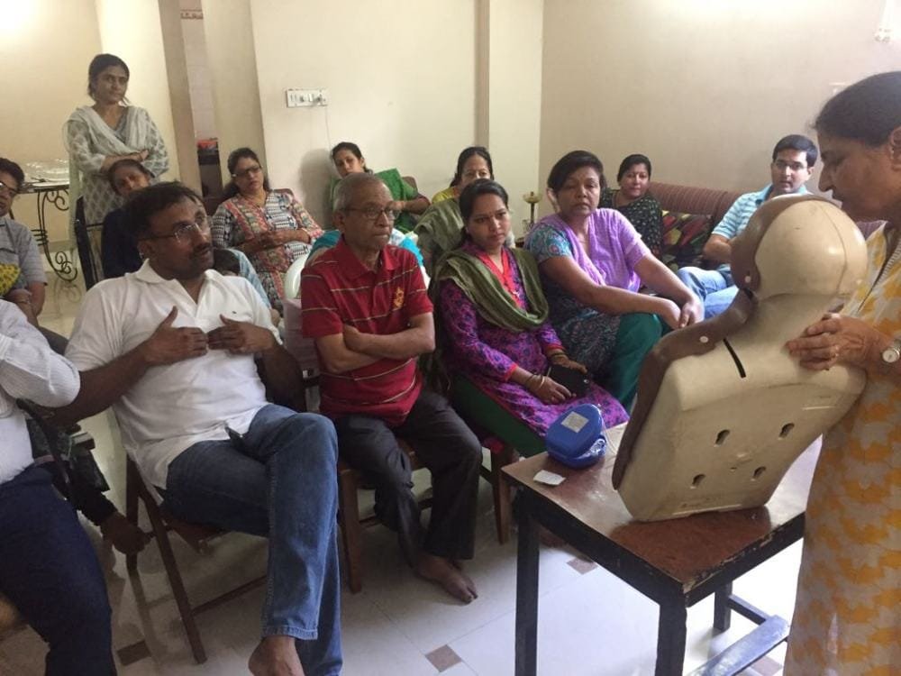 ISA NCB conducted BLS activity at Ganesh mandal at the Royal Regency