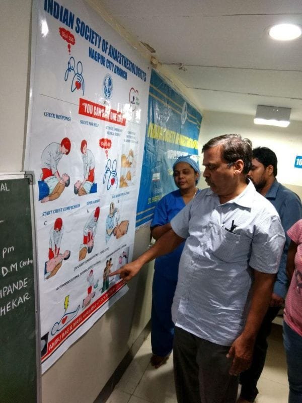 ISA NCB conducted CPR demo and hands-on training at K. G. Deshpande Hospital
