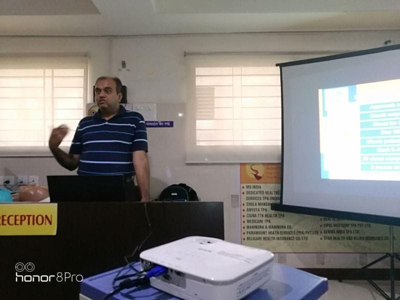 ISA NCB conducted BLS CPR training and hands-on session at Samarpan Hospital